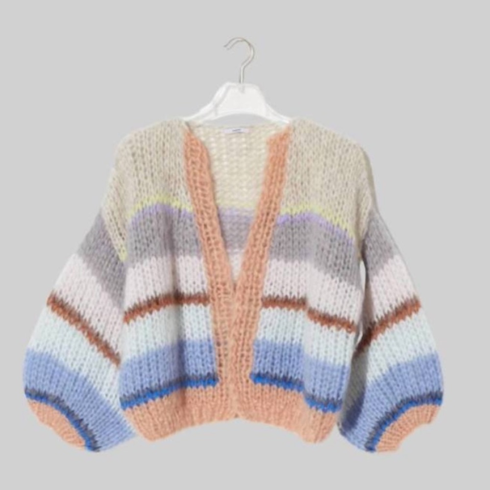 NEW MAIAMI Striped Galore Cardigan Sweater - Cool Breeze, Size S/M